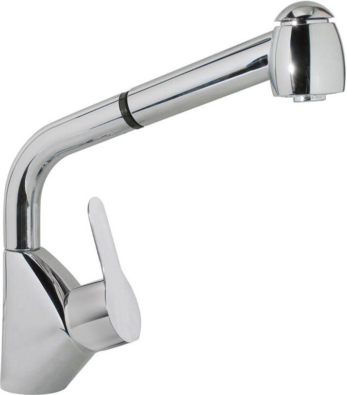 Tres Keukenkraan BM | Opbouw | 360° Draaibaar | Uitrekbare sproeier | Mengkraan | 1-hendel | Rond | Chroom - Foto 2