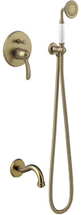 Tres Badkraan Clasic | Inbouw | Mengkraan | Incl.Inbouwdeel | 2-weg | Vintage | Messing oud - Foto 2