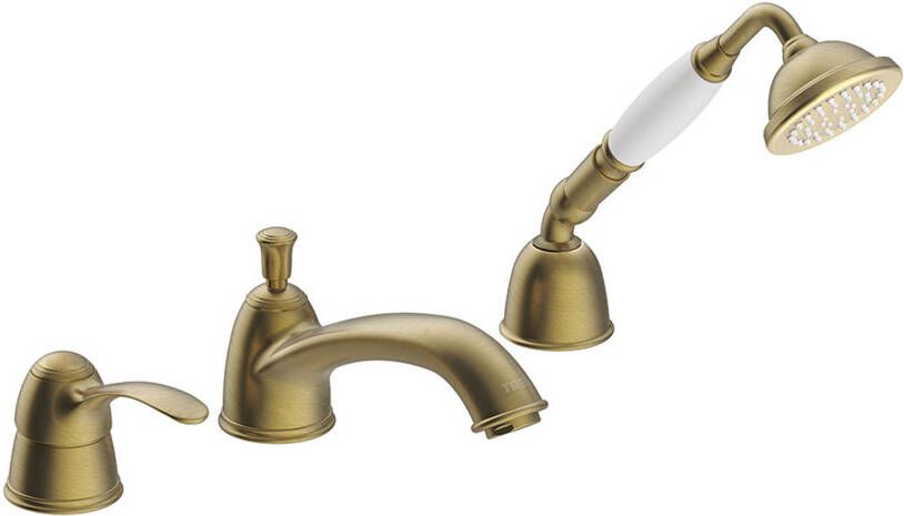 Tres Badrand kraan Clasic | Inbouw | Mengkraan | 2-weg | Vintage | Messing oud - Foto 3