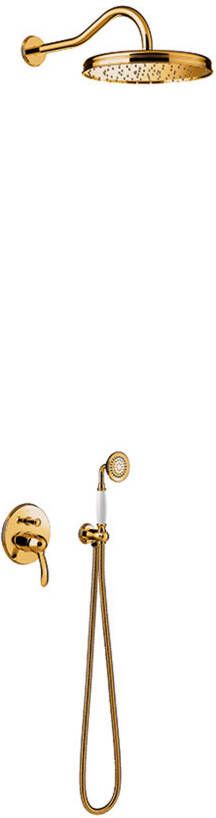 Tres Regendouche set Clasic | Inbouw | Mengkraan | 2-weg | Vintage | 24k Goud glans - Foto 4