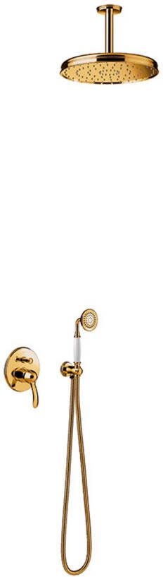 Tres Regendouche set Clasic | Inbouw | Mengkraan | 2-weg | Vintage | 24k Goud glans - Foto 4