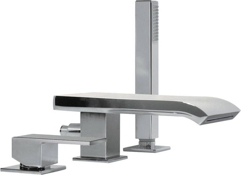 Tres Badrand kraan Cuadro | Inbouw | Mengkraan | Waterval uitloop | 2-weg | Vierkant | Chroom - Foto 3