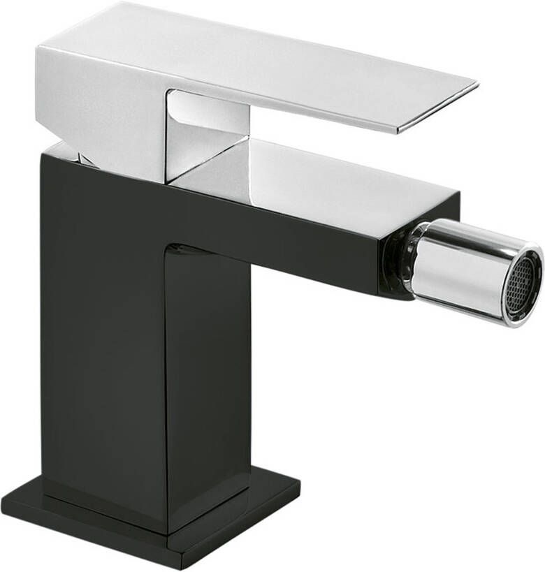 Tres Bidetmengkraan Cuadro Exclusive met Hendel Korte Uitloop 10 cm Chroom Zwart - Foto 2