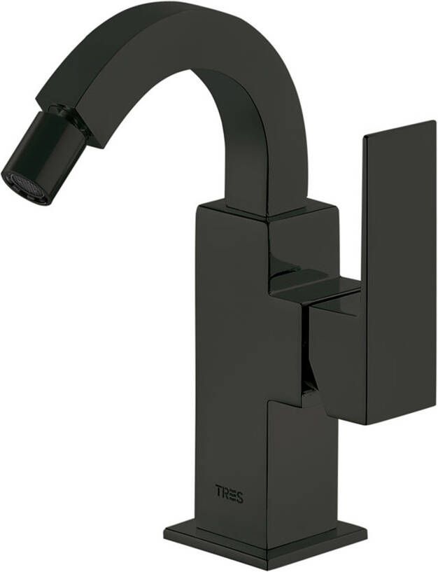 Tres Bidetmengkraan Cuadro Exclusive met Hendel Gebogen Uitloop 11 5 cm Mat Zwart - Foto 2