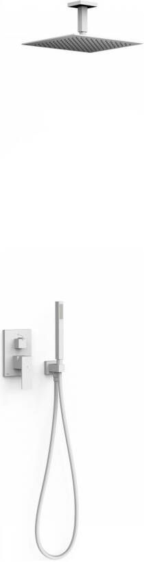 Tres Regendouche set Cuadro | Inbouw | Mengkraan | 2-weg | Vierkant | Wit mat