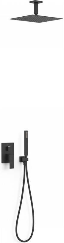 Tres Regendouche set Cuadro | Inbouw | Mengkraan | 2-weg | Vierkant | Zwart mat
