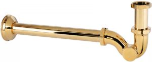 Tres Curvo buis sifon messing rond goud glans