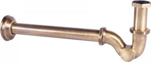 Tres Curvo buis sifon messing rond messing oud glans