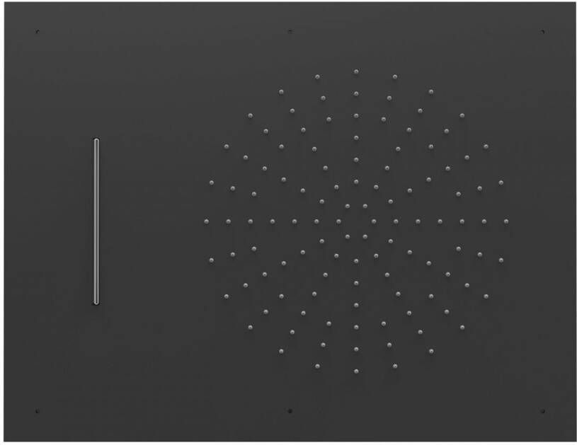 Tres Hoofddouche Exclusive | 50x65 cm | Met waterval | Rechthoek | Zwart mat - Foto 2