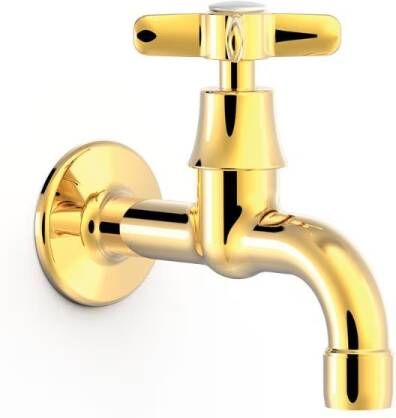 Tres Fonteinkraan Clasic 24k Goud glans | Inbouw | Koudwater kraan | Vintage | 24k Goud glans