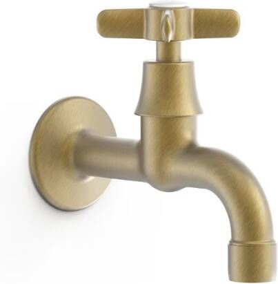 Tres Fonteinkraan Clasic Messing | Inbouw | Koudwater kraan | Vintage | Messing mat