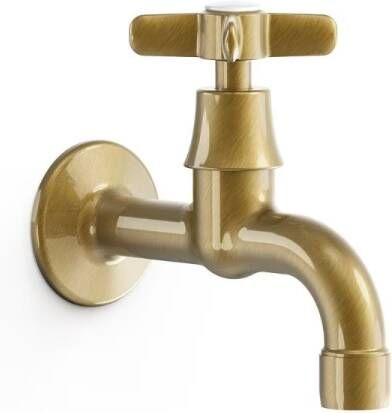 Tres Fonteinkraan Clasic Messing | Inbouw | Koudwater kraan | Vintage | Messing oud