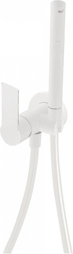 Tres Bidetkraan met handdouche Loft | Opbouw | Mengkraan | 1-hendel | Rond | Wit mat - Foto 2