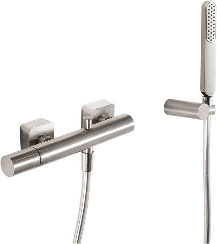 Tres Douchekraan Loft | Opbouw | Mengkraan | 1-weg | hoh 15 cm | 1-knop | Rond | Rvs look - Foto 2