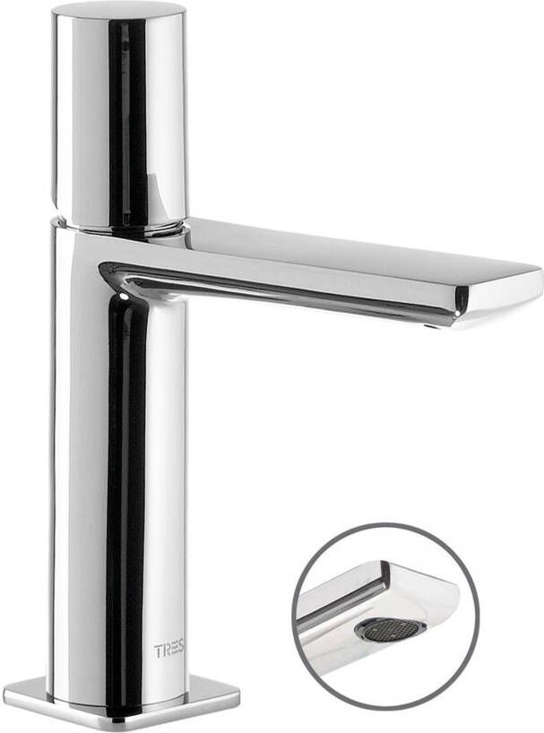Tres Wastafelkraan Loft | Opbouw | Mengkraan | Standaard model | 1-knop | Rond | Chroom