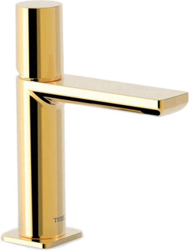 Tres Wastafelkraan Loft | Opbouw | Mengkraan | Standaard model | 1-knop | Rond | 24k Goud glans