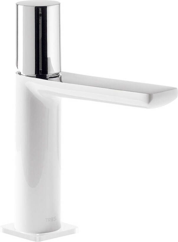 Tres Wastafelkraan Loft | Opbouw | Mengkraan | Standaard model | 1-knop | Rond | Wit chroom