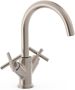 Tres Wastafelkraan Mont Blanc | Opbouw | Mengkraan | Standaard model | 2-knops | Rond | RVS look - Thumbnail 1