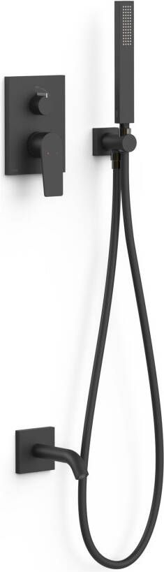 Tres Badkraan Inbouw Project met Staafhanddouche Wanduitloop en Mengkraan Rapid Box Mat Zwart - Foto 2