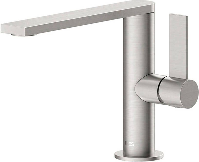Tres Wastafelkraan Project | Opbouw | Draaibare uitloop | Mengkraan | Standaard model | 1-hendel | Rond | RVS look