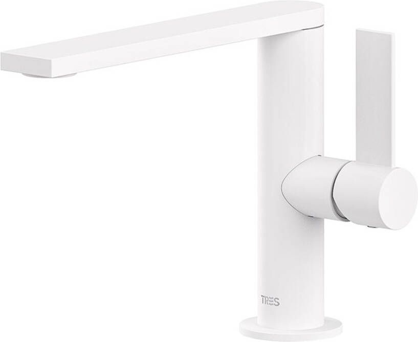 Tres Wastafelkraan Project | Opbouw | Draaibare uitloop | Mengkraan | Standaard model | 1-hendel | Rond | Wit mat - Foto 2