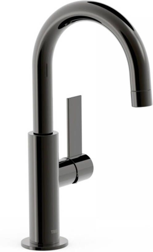 Tres Wastafelkraan Project | Opbouw | Draaibare uitloop | Mengkraan | Standaard model | 1-hendel | Rond | Black metal