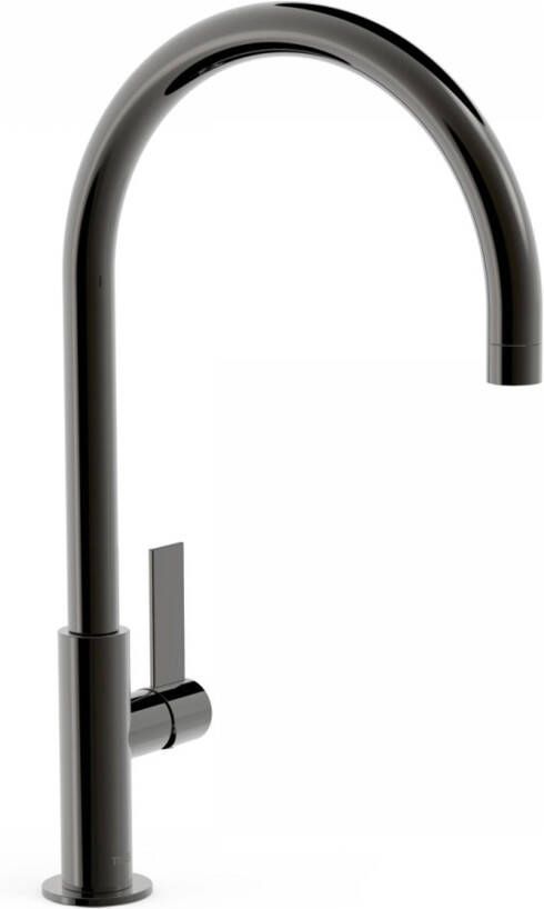 Tres Wastafelkraan Project | Opbouw | Draaibare uitloop | Mengkraan | Hoog model | 1-hendel | Rond | Black metal