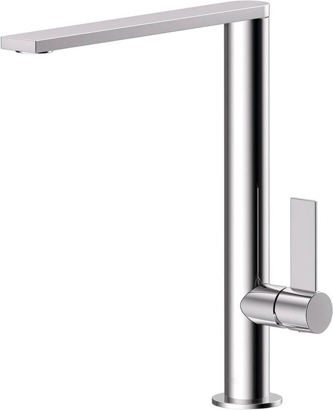 Tres Wastafelkraan Project | Opbouw | Draaibare uitloop | Mengkraan | Hoog model | 1-hendel | Rond | Chroom