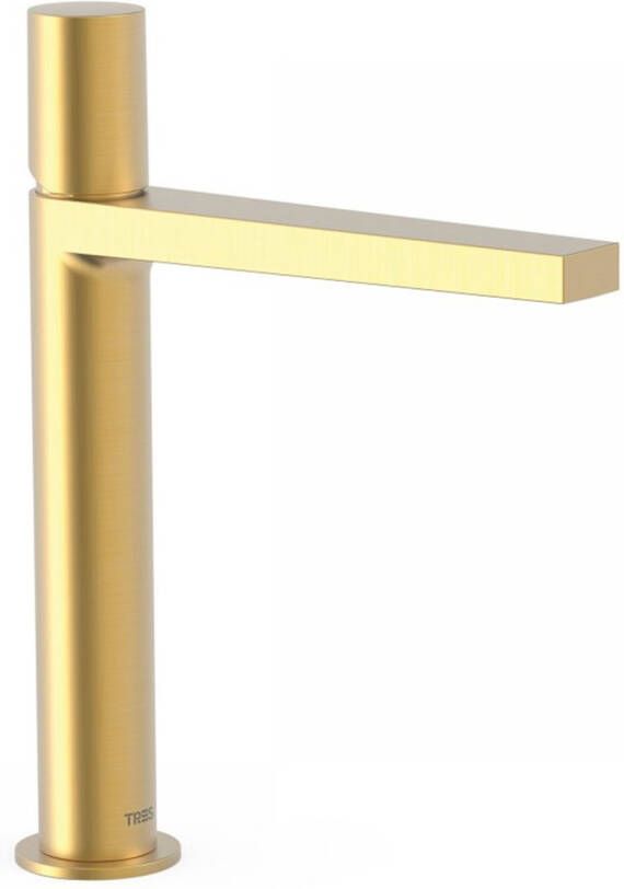 Tres Wastafelkraan Project | Opbouw | Mengkraan | Hoog model | 1-knop | Rond | 24k Goud mat