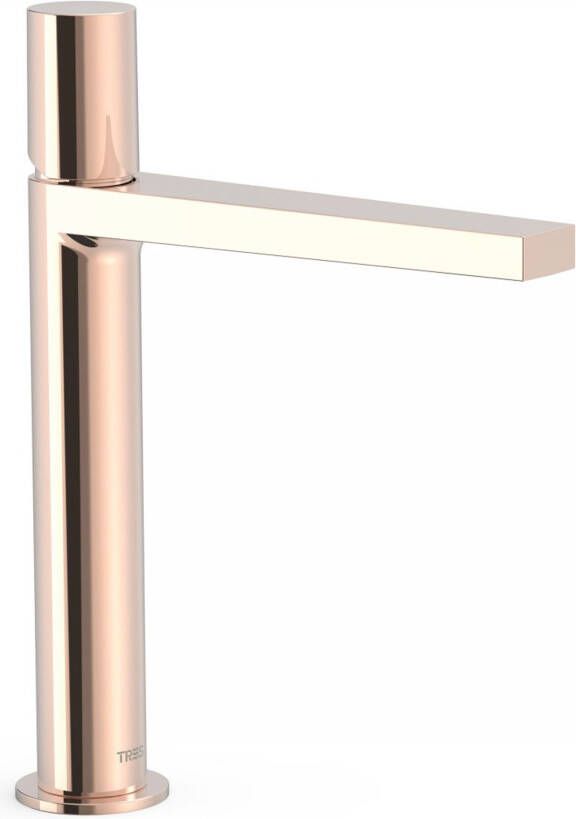 Tres Wastafelkraan Project | Opbouw | Mengkraan | Hoog model | 1-knop | Rond | 24k Rose goud