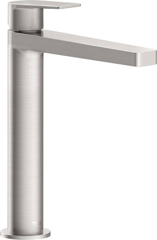 Tres Wastafelkraan Project | Opbouw | Mengkraan | Hoog model | 1-hendel | Rond | RVS look