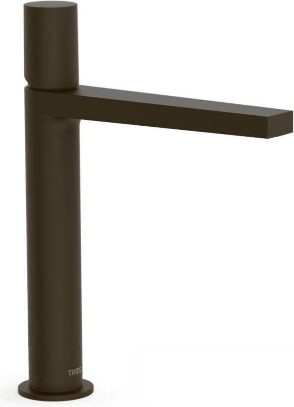 Tres Wastafelkraan Project | Opbouw | Mengkraan | Hoog model | 1-knop | Rond | Zwart brons