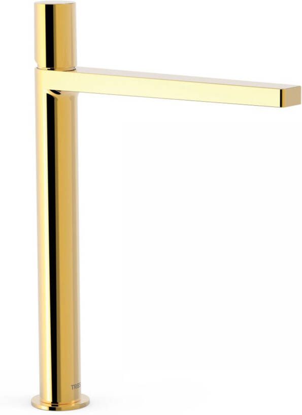 Tres Wastafelkraan Project | Opbouw | Mengkraan | Hoog model | 1-knop | Rond | 24k Goud glans