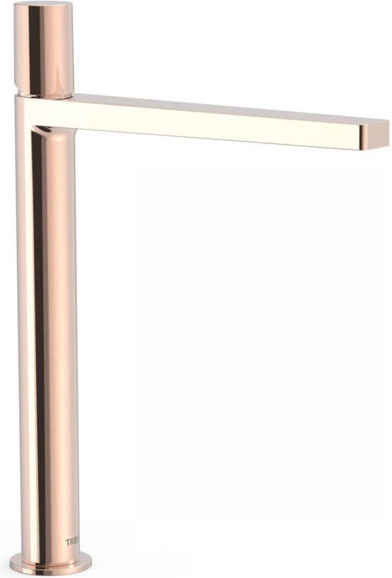 Tres Wastafelkraan Project | Opbouw | Mengkraan | Hoog model | 1-knop | Rond | 24k Rose goud