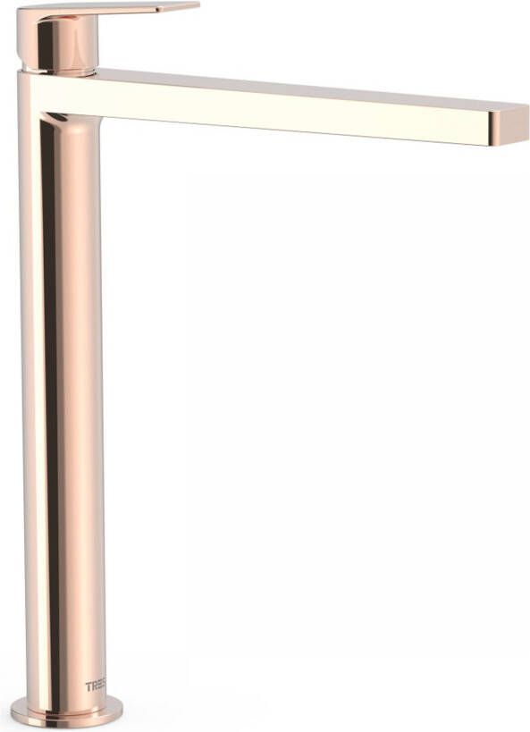 Tres Wastafelkraan Project | Opbouw | Mengkraan | Hoog model | 1-hendel | Rond | 24k Rose goud