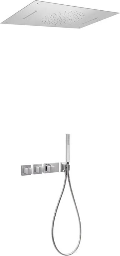 Tres Exclusive thermostatische inbouw regendouche met dubbele waterval incl. handdouche 20725403