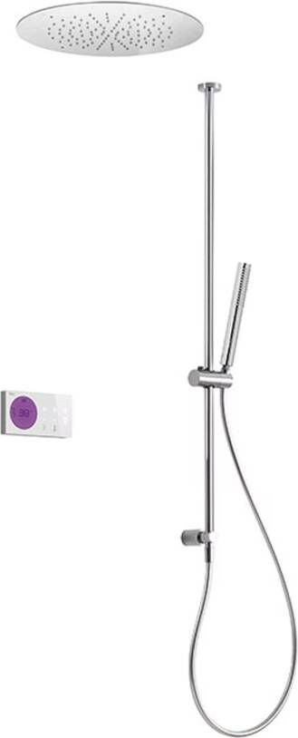 Tres Regendouche set electronisch Shower technology | Inbouw | Thermostaatkraan | 2-weg | Rond | Chroom