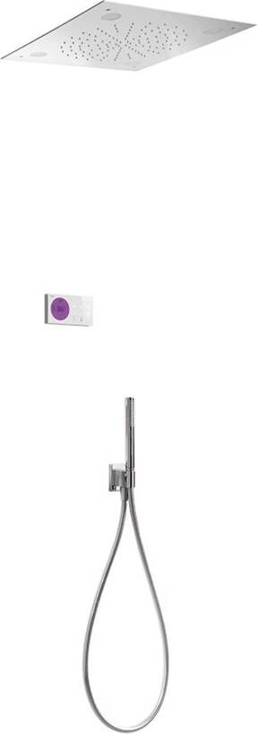 Tres Regendouche set electronisch Shower technology | Inbouw | Thermostaatkraan | 2-weg | Vierkant | Chroom