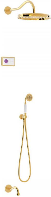 Tres Regendouche set electronisch Shower Technology Classic | Inbouw | Thermostaatkraan | 3-weg | Vintage | 24k Goud glans - Foto 4