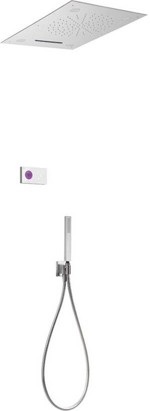 Tres Regendouche set electronisch Shower technology | Inbouw | Thermostaatkraan | 3-weg | Vierkant | Chroom