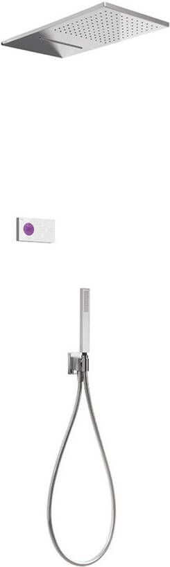 Tres Regendouche set electronisch Shower technology | Inbouw | Thermostaatkraan | 3-weg | Vierkant | Chroom