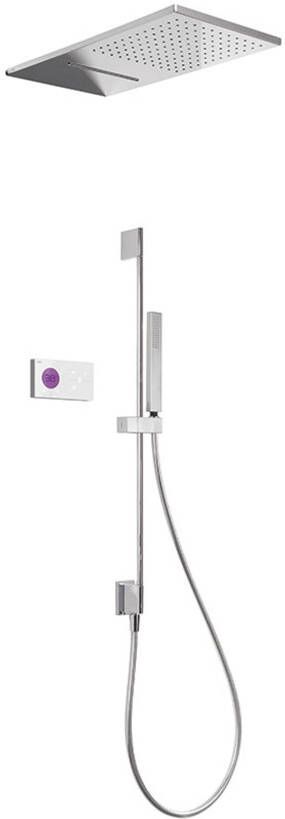 Tres Regendouche set electronisch Shower technology | Inbouw | Thermostaatkraan | 3-weg | Vierkant | Chroom
