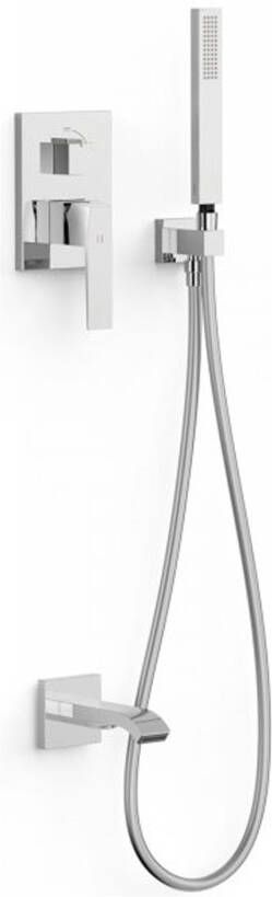 Tres Regendouche set Slim | Inbouw | Mengkraan | 2-weg | Vierkant | Chroom