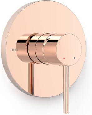 Tres Douchekraan afbouwdeel Study Exclusive | Inbouw | Mengkraan | 1-weg | Rond | Rose goud glans 24k