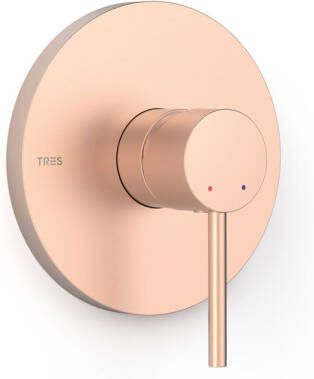 Tres Douchekraan afbouwdeel Study Exclusive | Inbouw | Mengkraan | 1-weg | Rond | Rose goud mat 24k