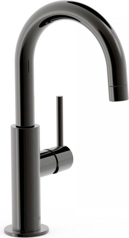 Tres Wastafelkraan Study | Opbouw | Draaibare uitloop | Mengkraan | Standaard model | 1-hendel | Rond | Black metal