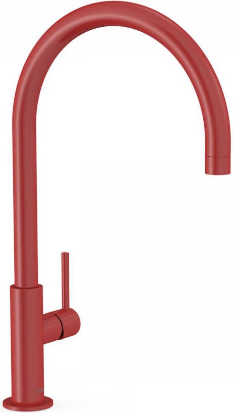 Tres Wastafelkraan Study | Opbouw | Draaibare uitloop | Mengkraan | Hoog model | 1-hendel | Rond | Rood