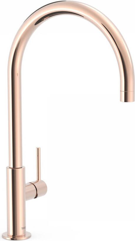 Tres Wastafelkraan Study | Opbouw | Draaibare uitloop | Mengkraan | Hoog model | 1-hendel | Rond | 24k Rose goud