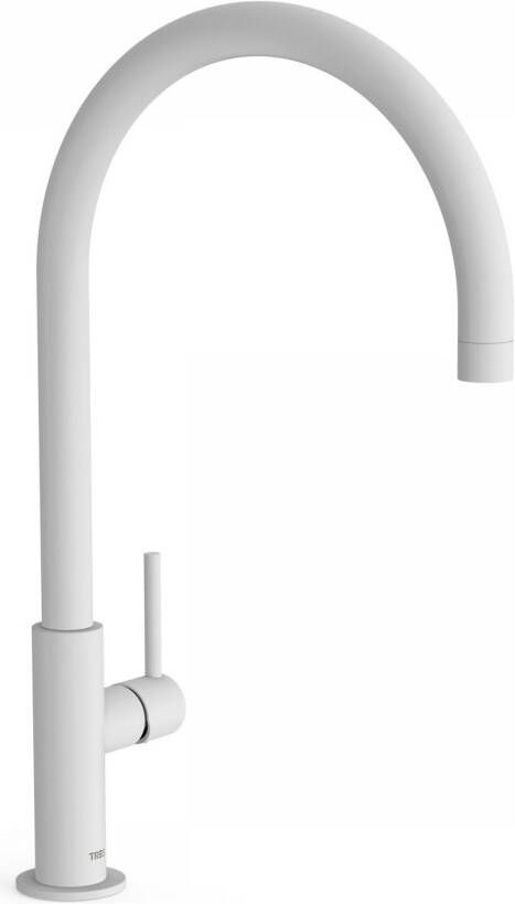 Tres Wastafelkraan Study | Opbouw | Draaibare uitloop | Mengkraan | Hoog model | 1-hendel | Rond | Wit mat