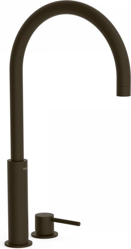 Tres Wastafelkraan Study | Opbouw | Draaibare uitloop | Mengkraan | Hoog model | 1-hendel | Rond | Zwart brons